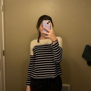 Black and white long sleeve